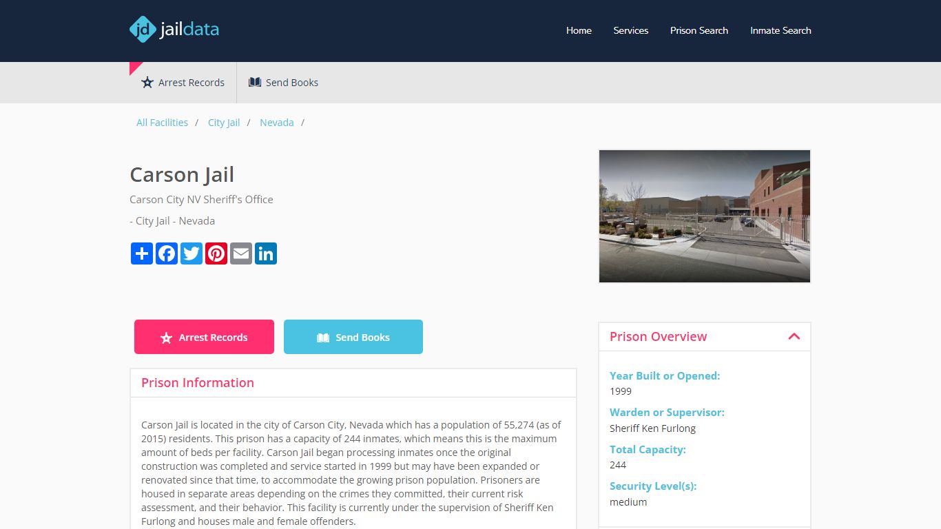 Carson Jail Inmate Search and Prisoner Info - Carson City, NV